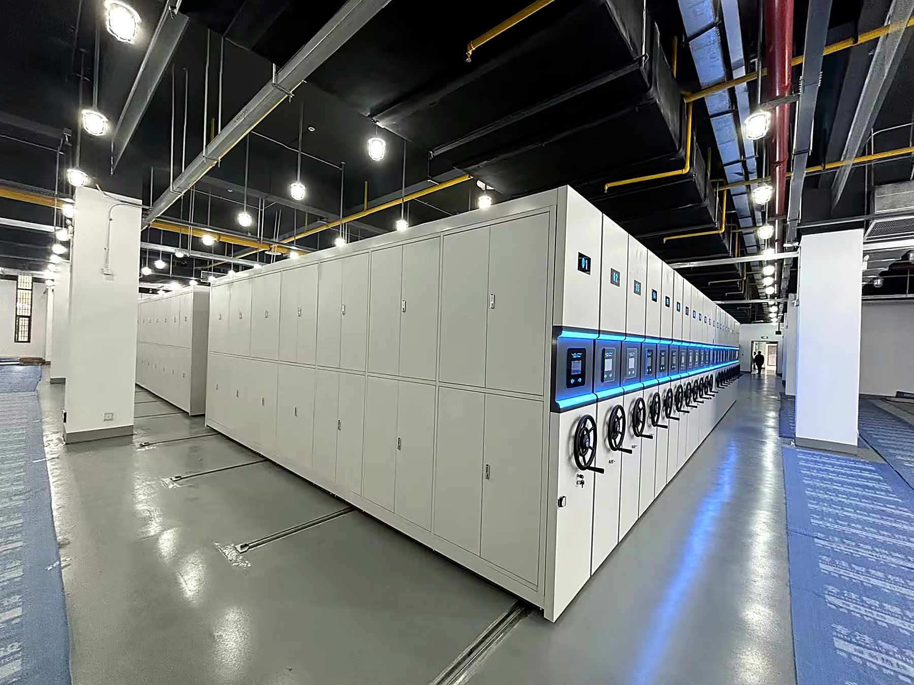 Compactor shelving installation